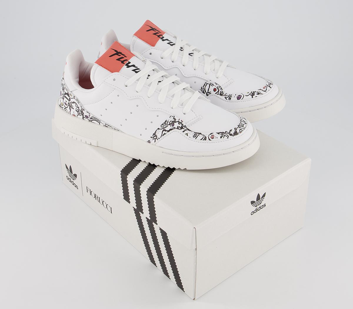 adidasSupercourtFioruci White Core Black Semi Coral