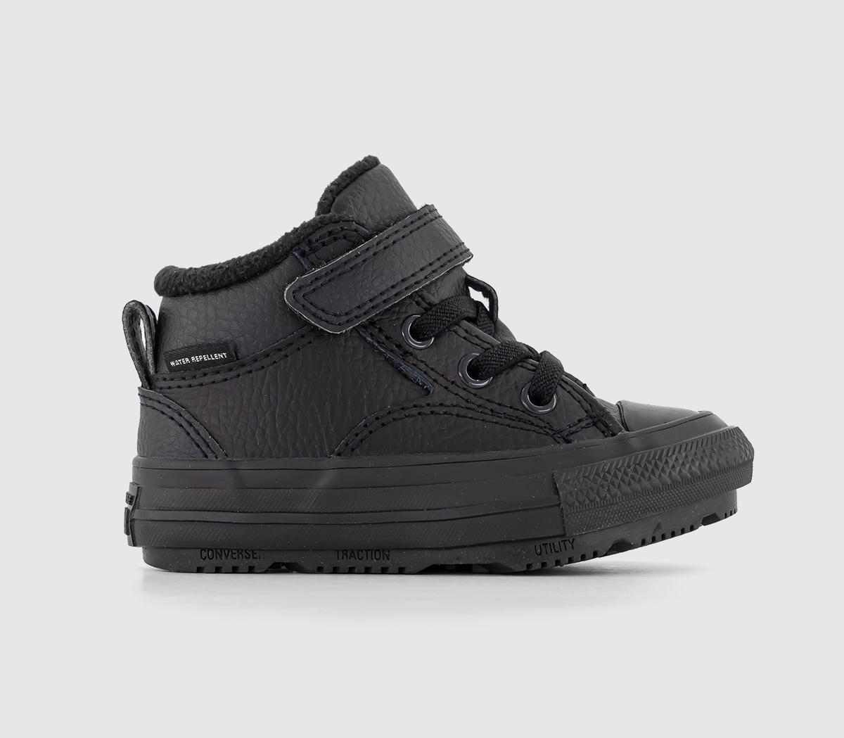 Infant black 2025 leather converse