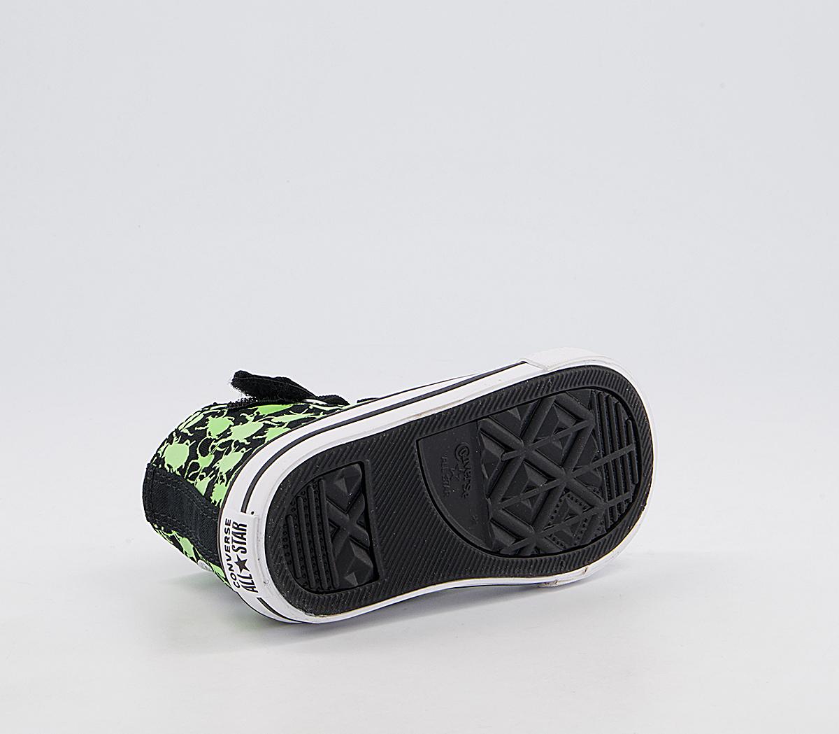 Converse All Star Hi 1vlace Trainers Converse All Star Hi 1vlace Trainers Black Ceramic Green White Glow Bug