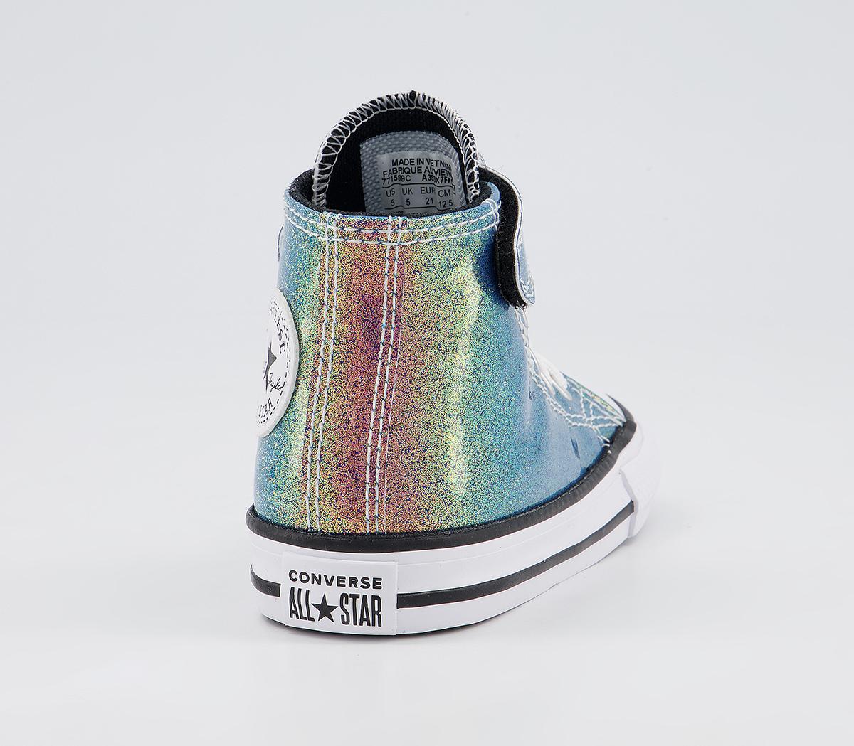 Converse All Star Hi 1vlace Trainers Converse All Star Hi 1vlace Trainers White Black White Iridescent Glitter