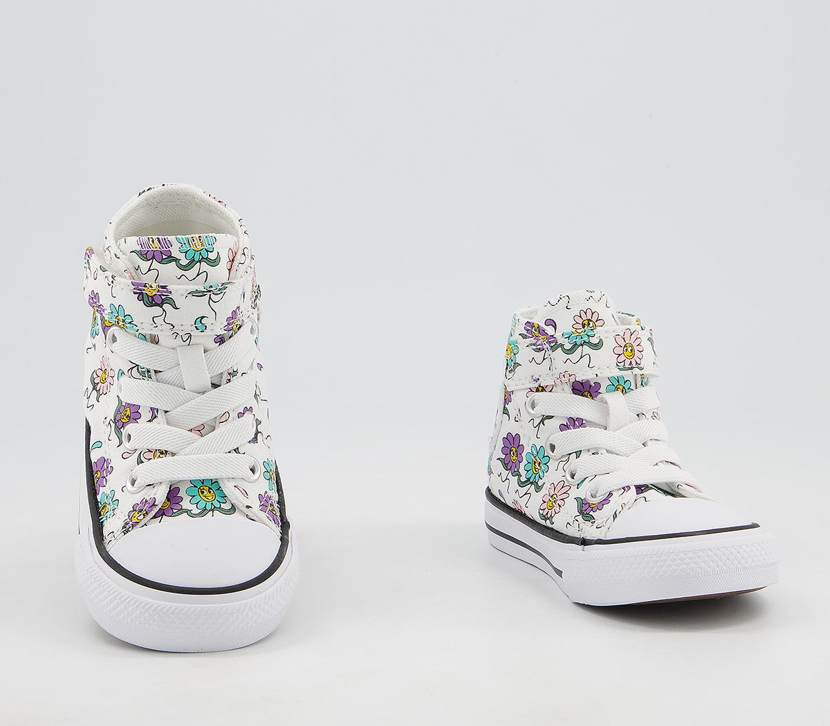 Converse All Star Hi 1vlace Trainers Converse All Star Hi 1vlace Trainers White Pixel Purple Friendly Floral