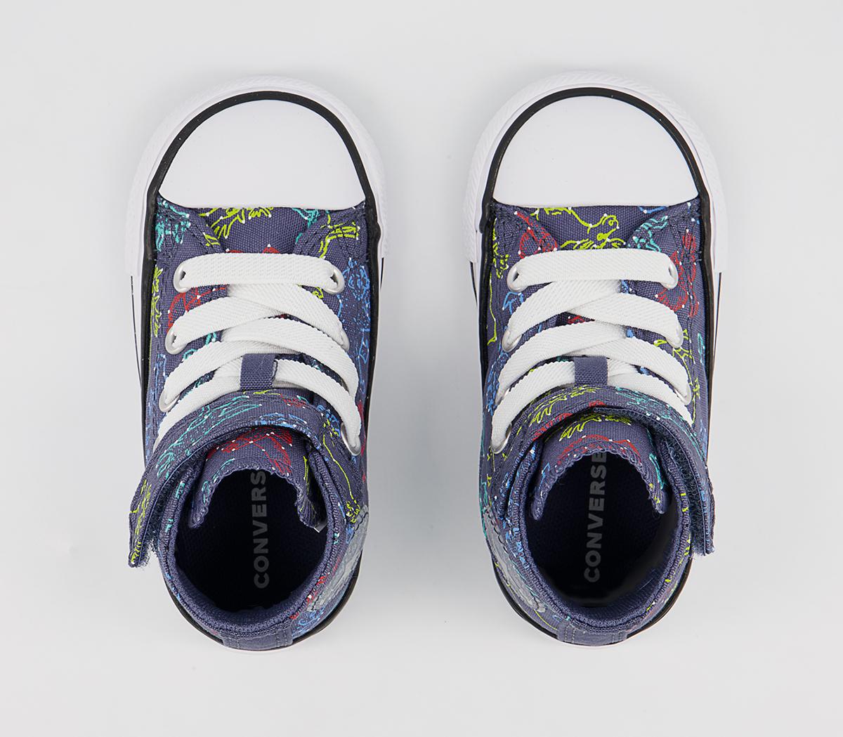Converse All Star Hi 1vlace Trainers Converse All Star Hi 1vlace Trainers Steel White Animals Constellation