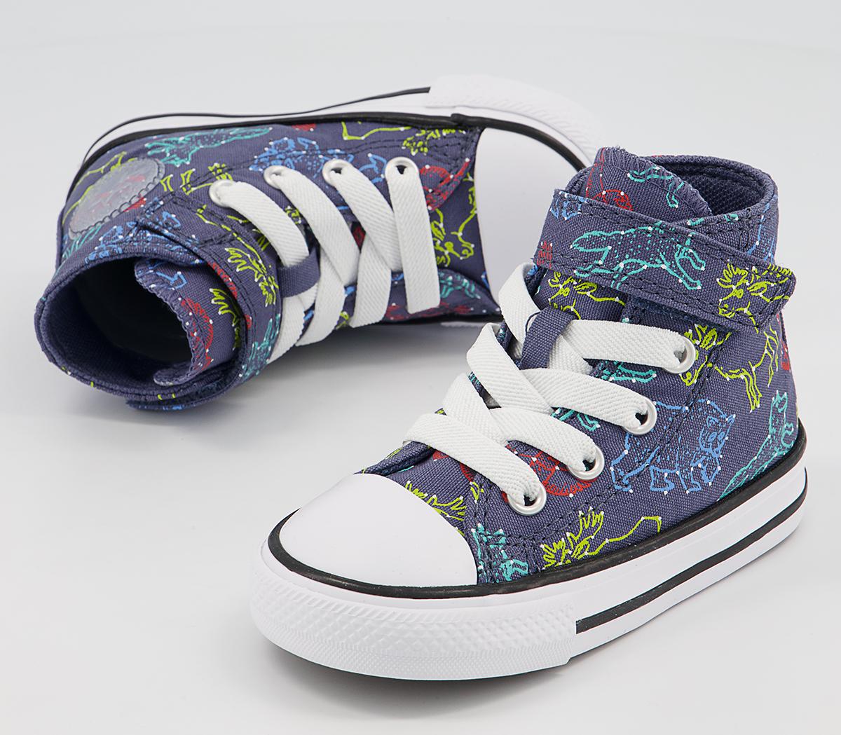 Converse All Star Hi 1vlace Trainers Converse All Star Hi 1vlace Trainers Steel White Animals Constellation
