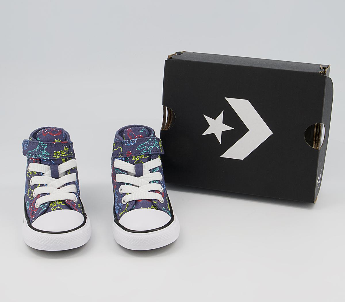 Converse All Star Hi 1vlace Trainers Converse All Star Hi 1vlace Trainers Steel White Animals Constellation