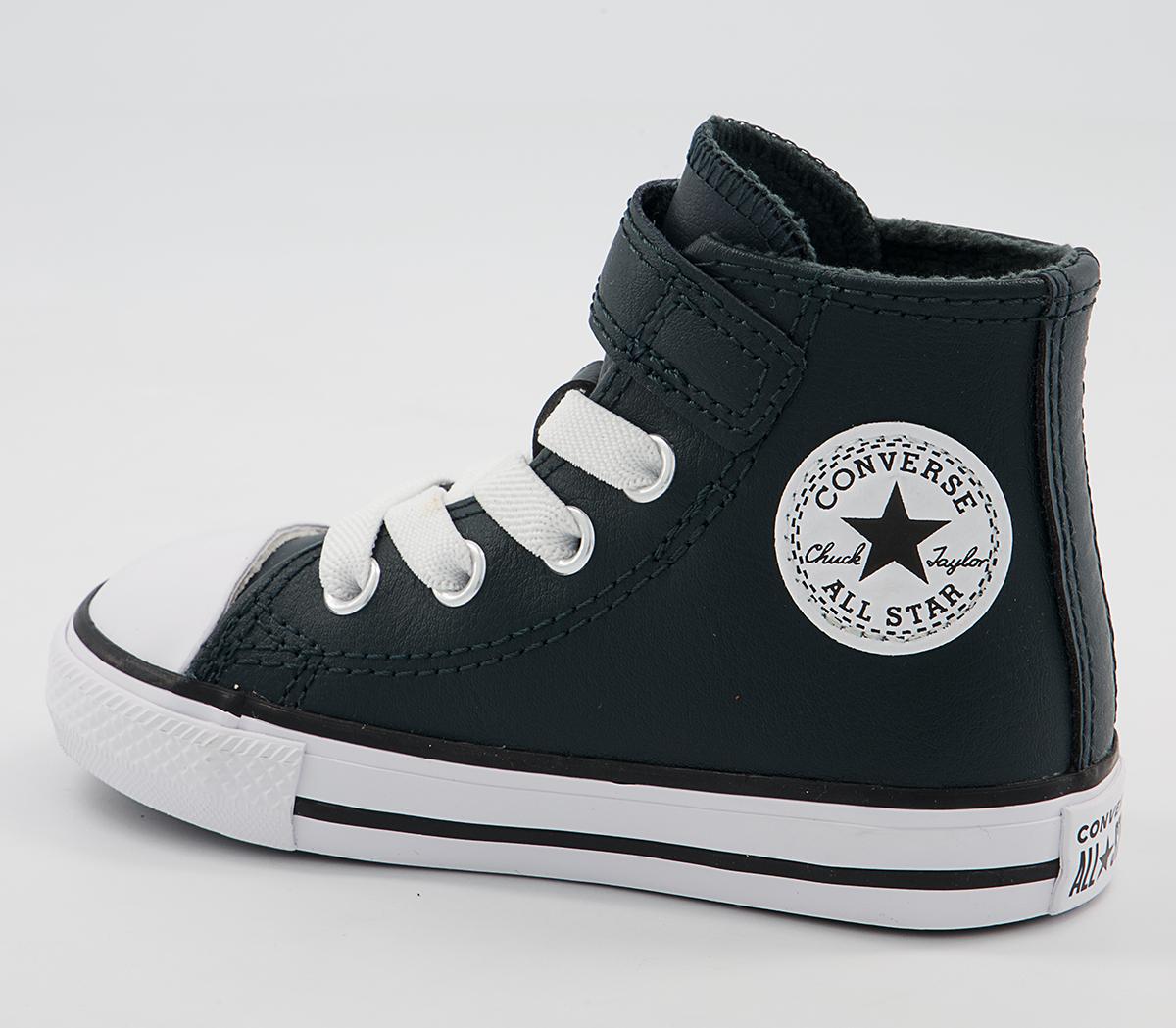 Converse All Star Hi 1vlace Trainers Converse All Star Hi 1vlace Trainers Seaweed White Black
