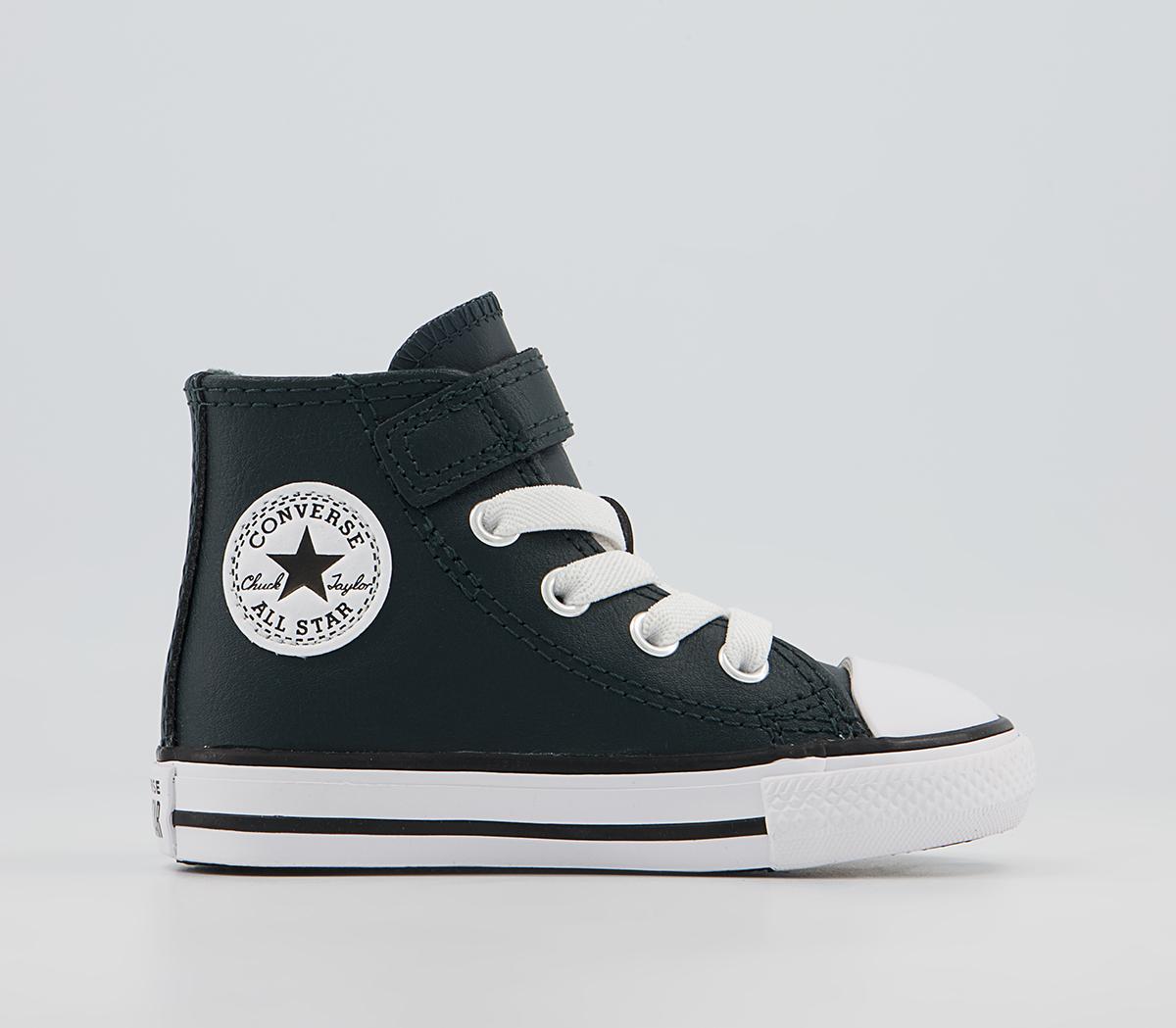 Converse All Star Hi 1vlace Trainers Converse All Star Hi 1vlace Trainers Seaweed White Black