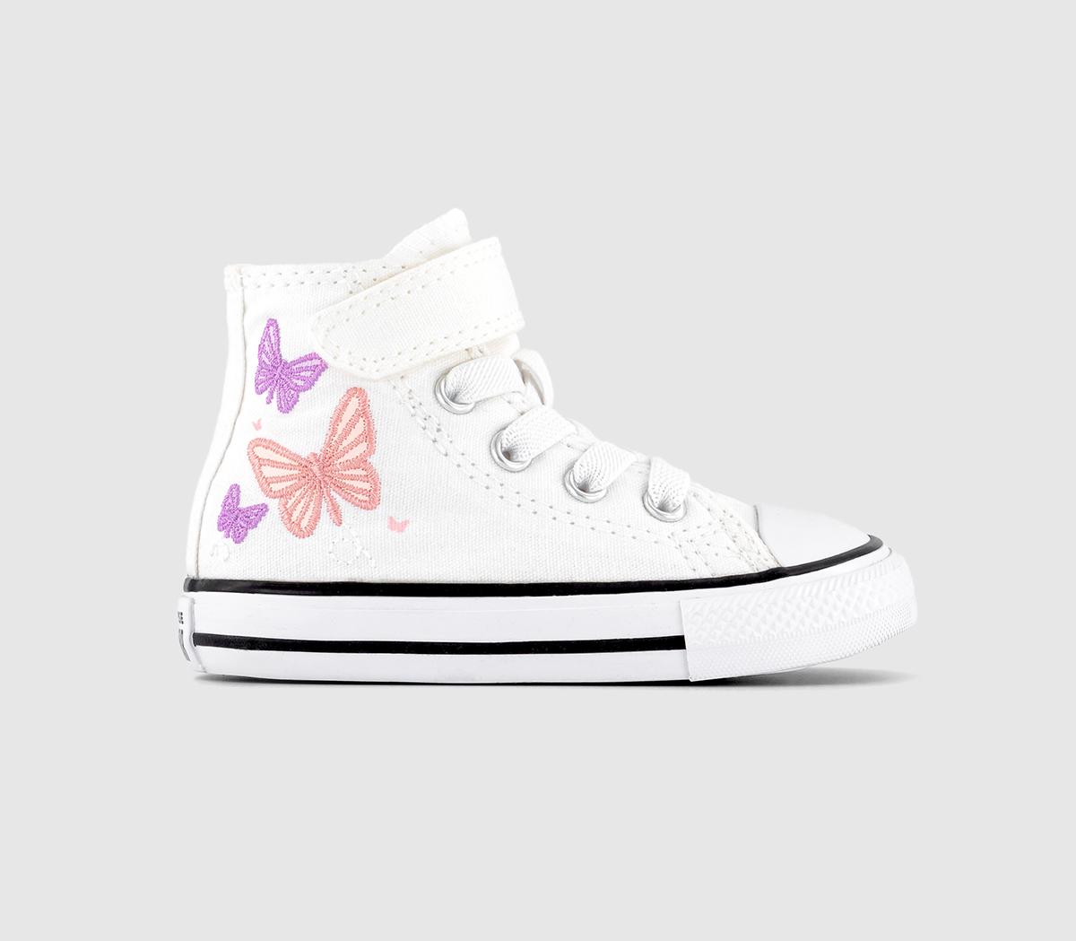 ConverseAll Star Hi 1Vlace Infant TrainersWhite Pink Phase Grape Fizz