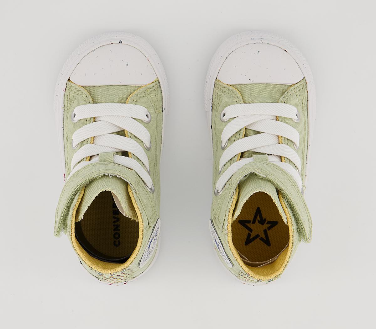 Converse All Star Hi 1vlace Trainers Converse All Star Hi 1vlace Trainers Olive Aura Cyber Mango White