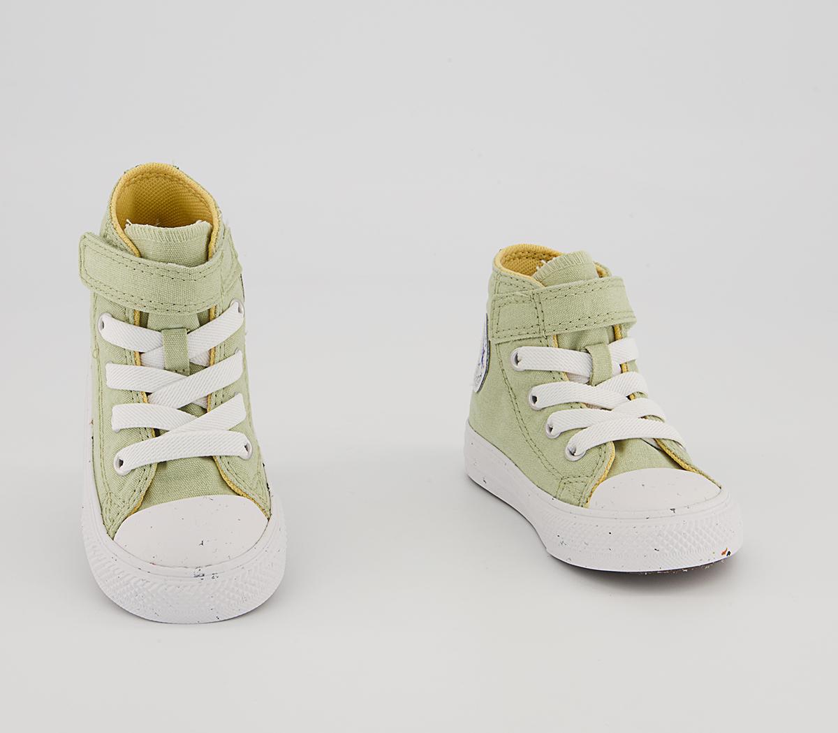 Converse All Star Hi 1vlace Trainers Converse All Star Hi 1vlace Trainers Olive Aura Cyber Mango White
