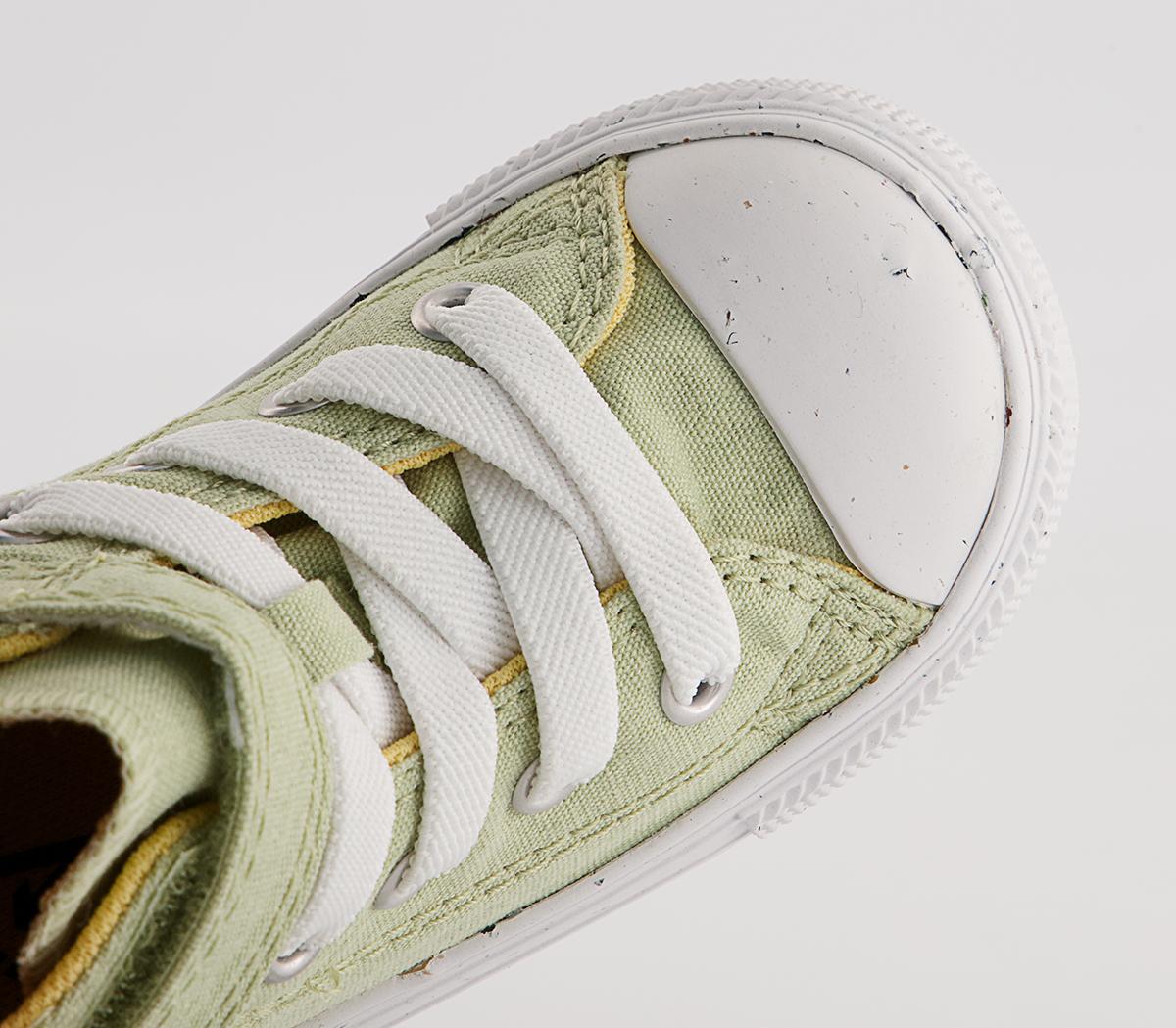 Converse All Star Hi 1vlace Trainers Converse All Star Hi 1vlace Trainers Olive Aura Cyber Mango White