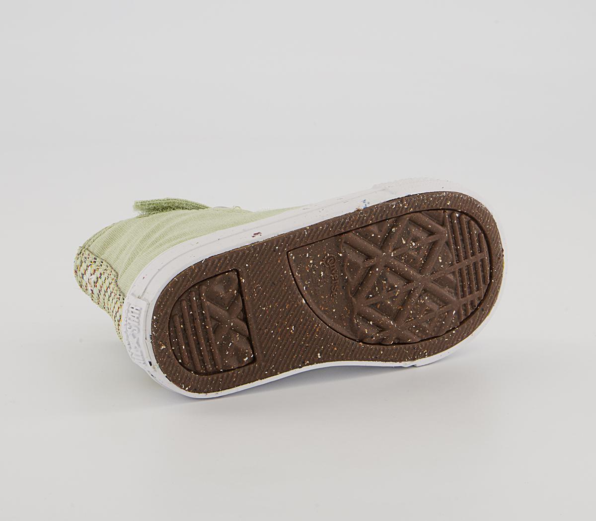 Converse All Star Hi 1vlace Trainers Converse All Star Hi 1vlace Trainers Olive Aura Cyber Mango White