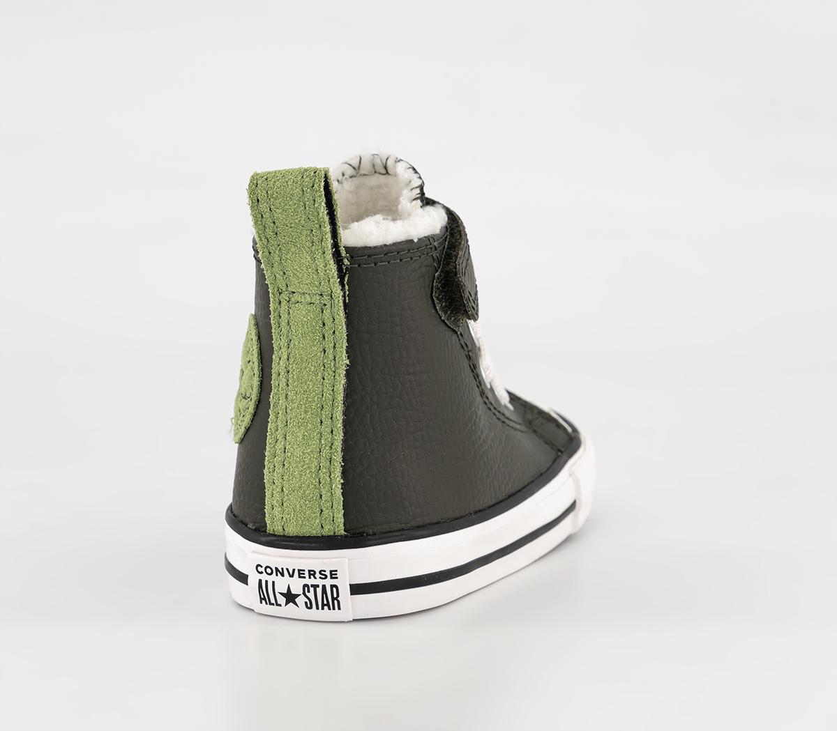 ConverseAll Star Hi 1vlace Trainers Utility Green Aloe Green Lined