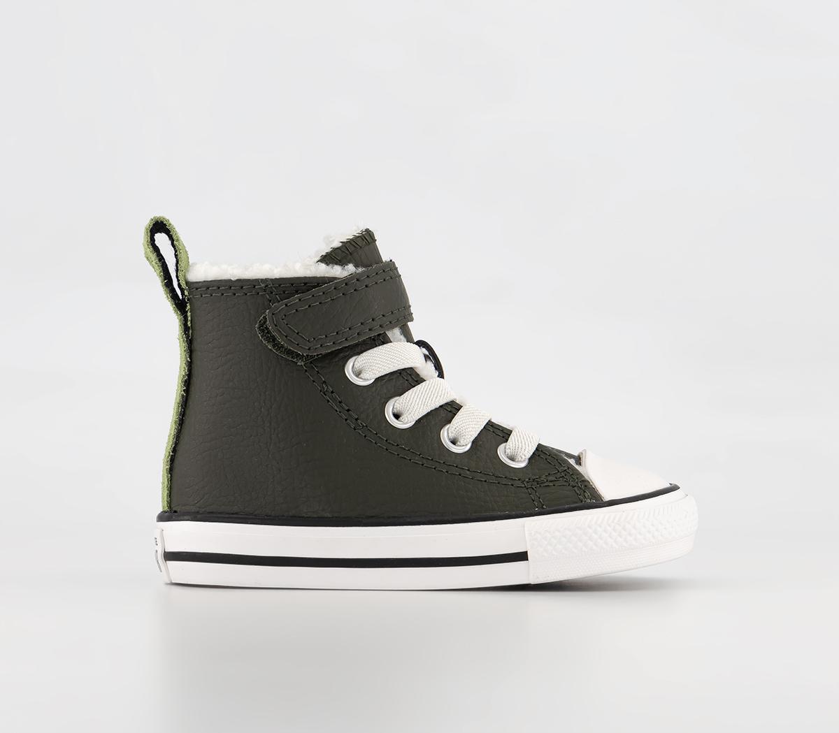 ConverseAll Star Hi 1vlace Trainers Utility Green Aloe Green Lined