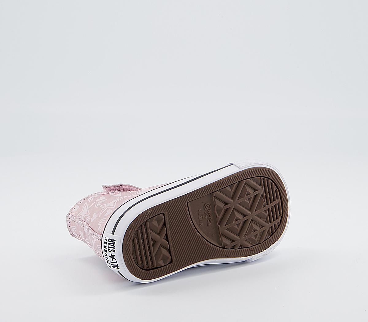 Converse All Star Hi 1vlace Trainers Converse All Star Hi 1vlace Trainers Pink Foam Egret White Stars Rainbow