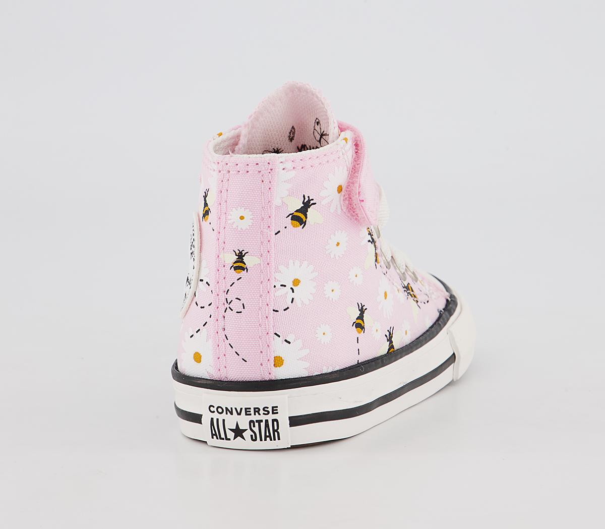 Converse All Star Hi 1vlace Trainers Converse All Star Hi 1vlace Trainers Pink Foam White Black Bee