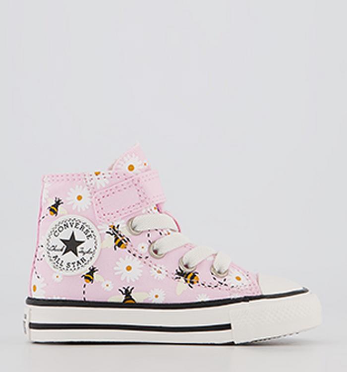 Converse All Star Hi 1vlace Trainers Pink Foam White Black Bee