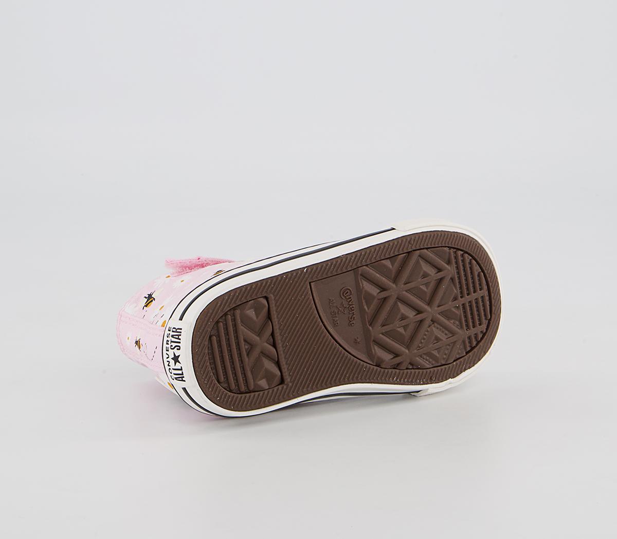 Converse All Star Hi 1vlace Trainers Converse All Star Hi 1vlace Trainers Pink Foam White Black Bee
