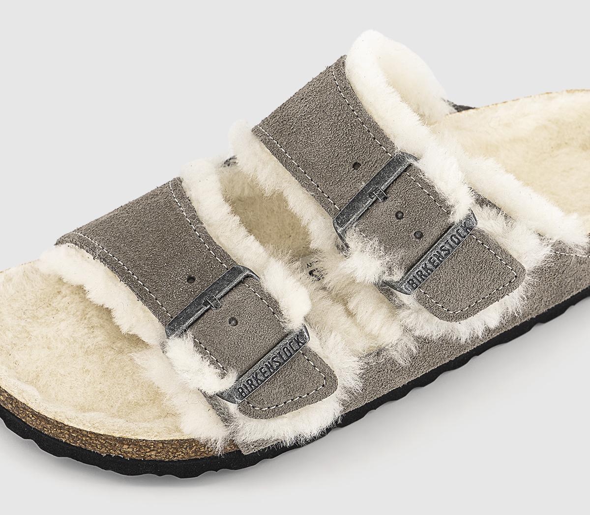 BIRKENSTOCKArizona Shearling Sandals Stone Coin