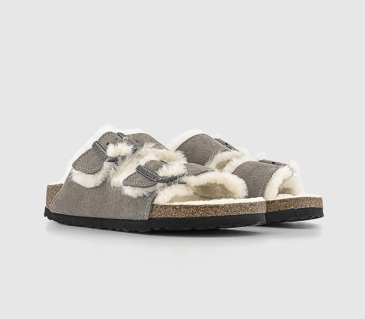 BIRKENSTOCKArizona Shearling Sandals Stone Coin