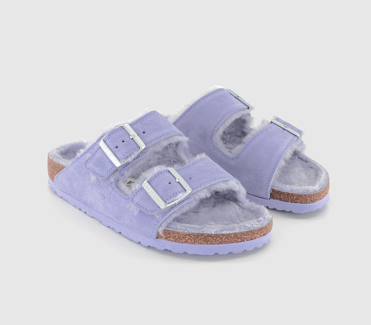 BIRKENSTOCK Arizona Shearling Sandals BIRKENSTOCK Arizona Shearling Sandals Purple Fog