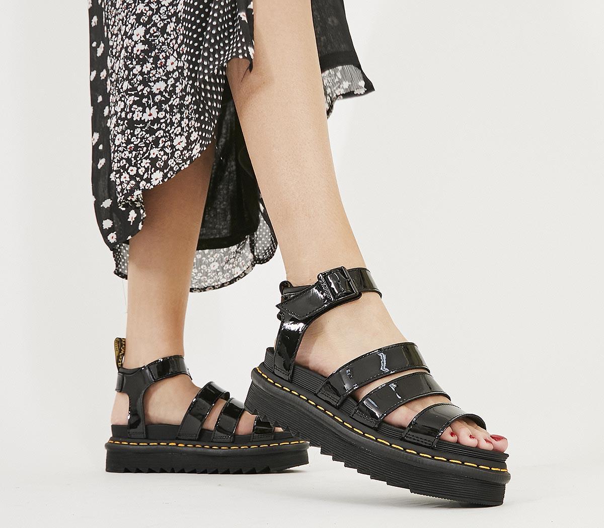 Dr. Martens Blaire Sandals Black Patent - Women's Sandals