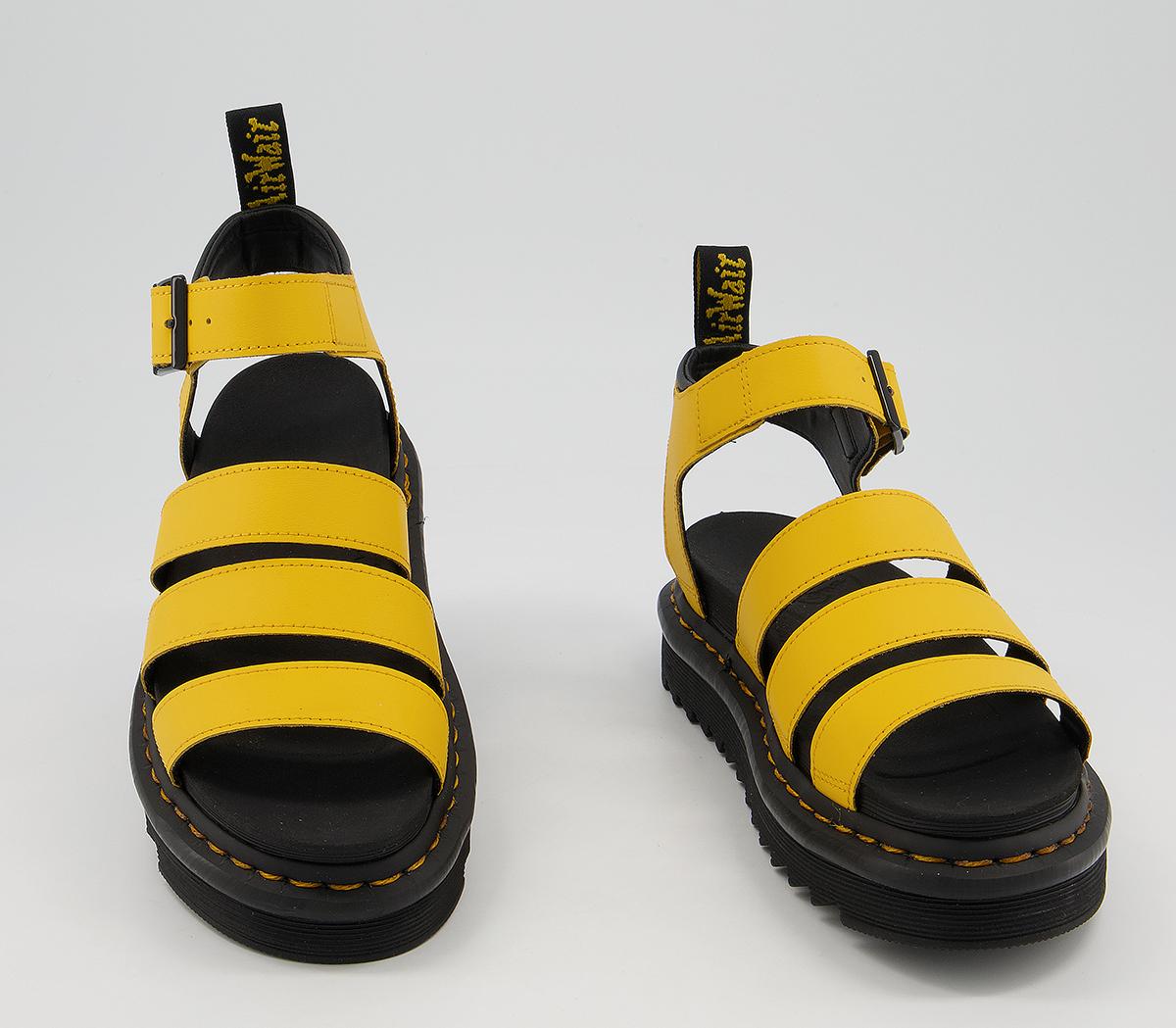 ★韓国人気★DR.MARTENS★Blaire Dms Yellow Hydro Dr. Martens Women's Blaire Leather Strappy Sandals - DM