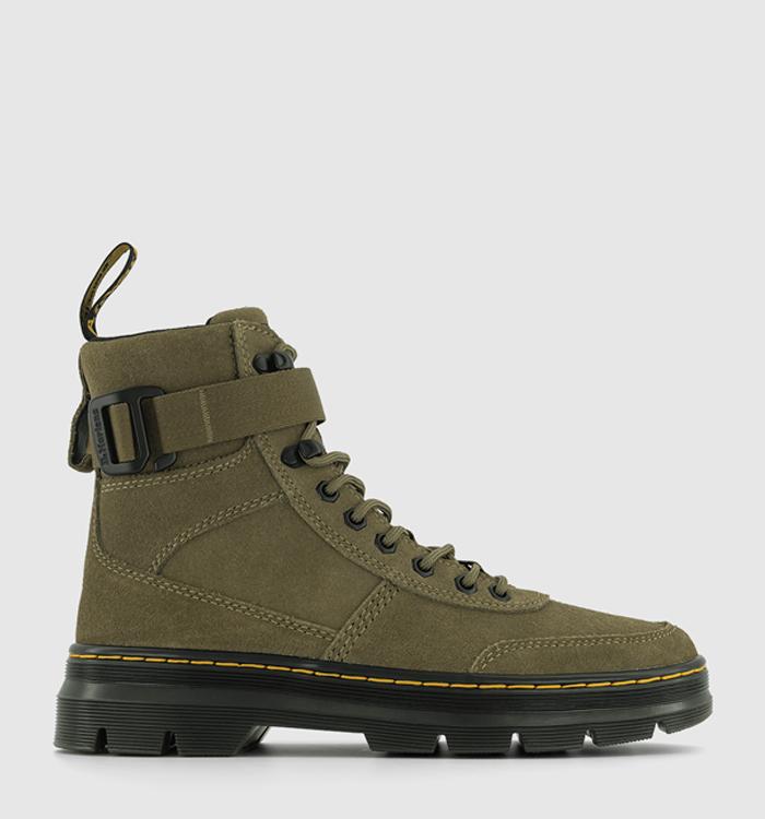 Dr. Martens Combs Tech Boots Dms Olive Eh Suede
