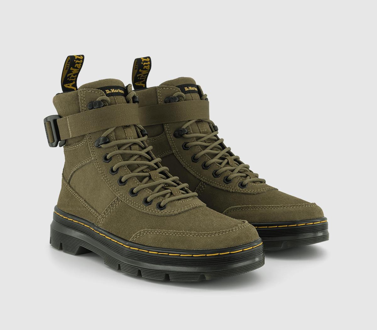 Dr. Martens Mens Combs Tech Boots Dms Olive Eh Suede Green, 7