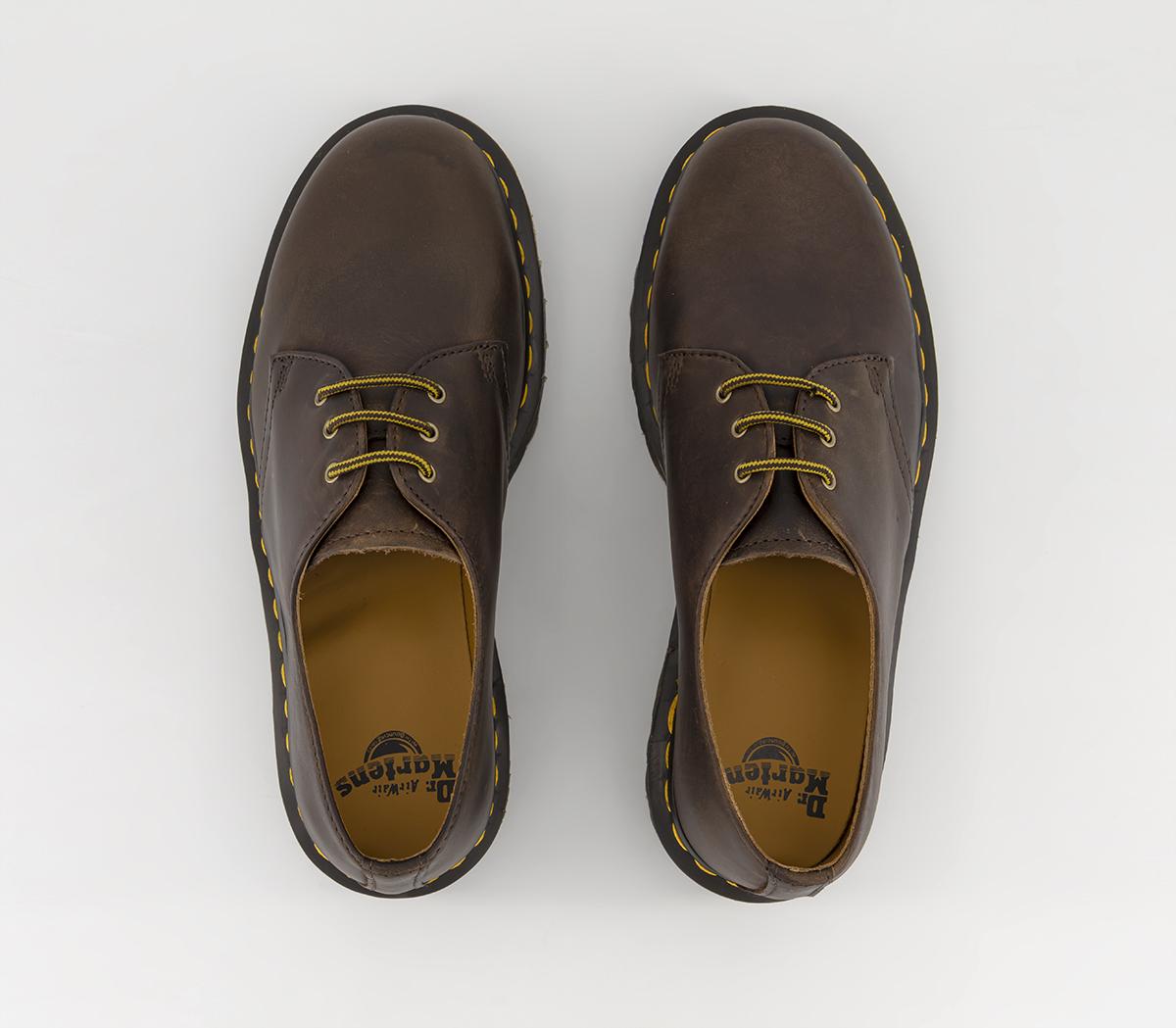 Dr. Martens 1461 Bex Shoes Dark Brown Crazy Horse - Men's Smart Shoes