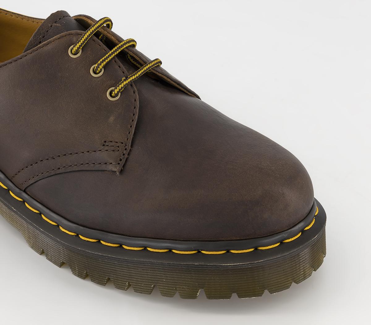 Dr. Martens 1461 Bex Shoes Dark Brown Crazy Horse - Men’s Smart Shoes