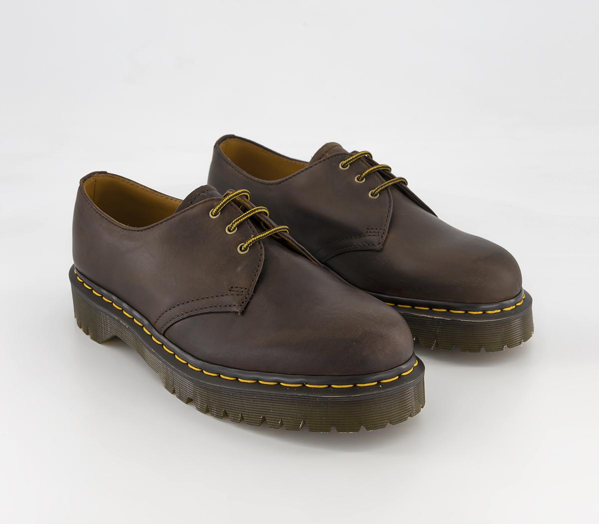 Dr. Martens 1461 Bex Shoes Dark Brown Crazy Horse - Men’s Smart Shoes