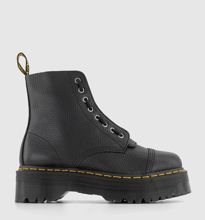 Dr. Martens Sinclair Zip Platform Boots Black Milled Leather