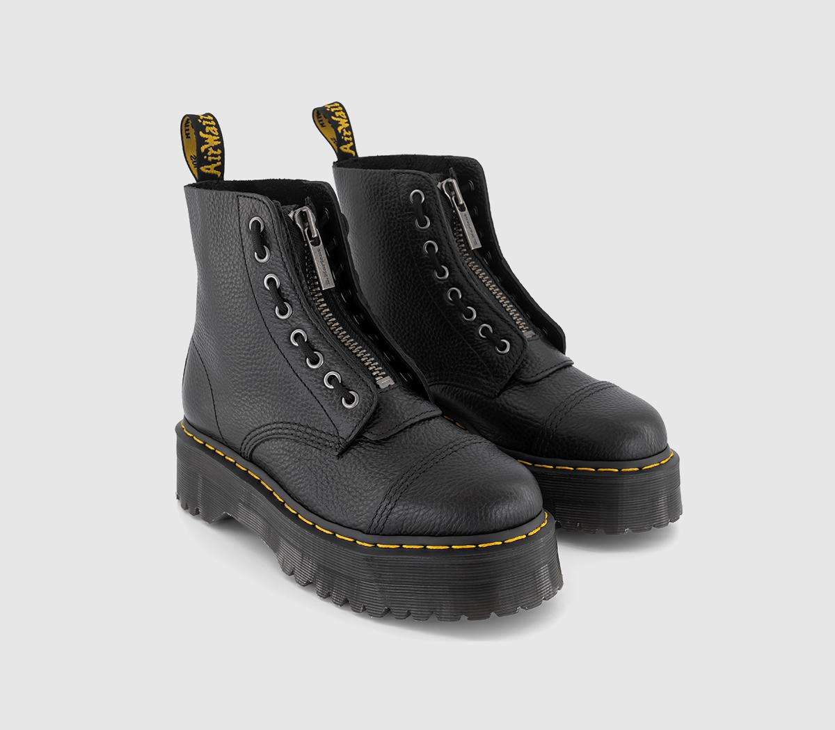Dr. Martens Kids Black Aunt Sally Leather Sinclair Zip Boots, Size: 4