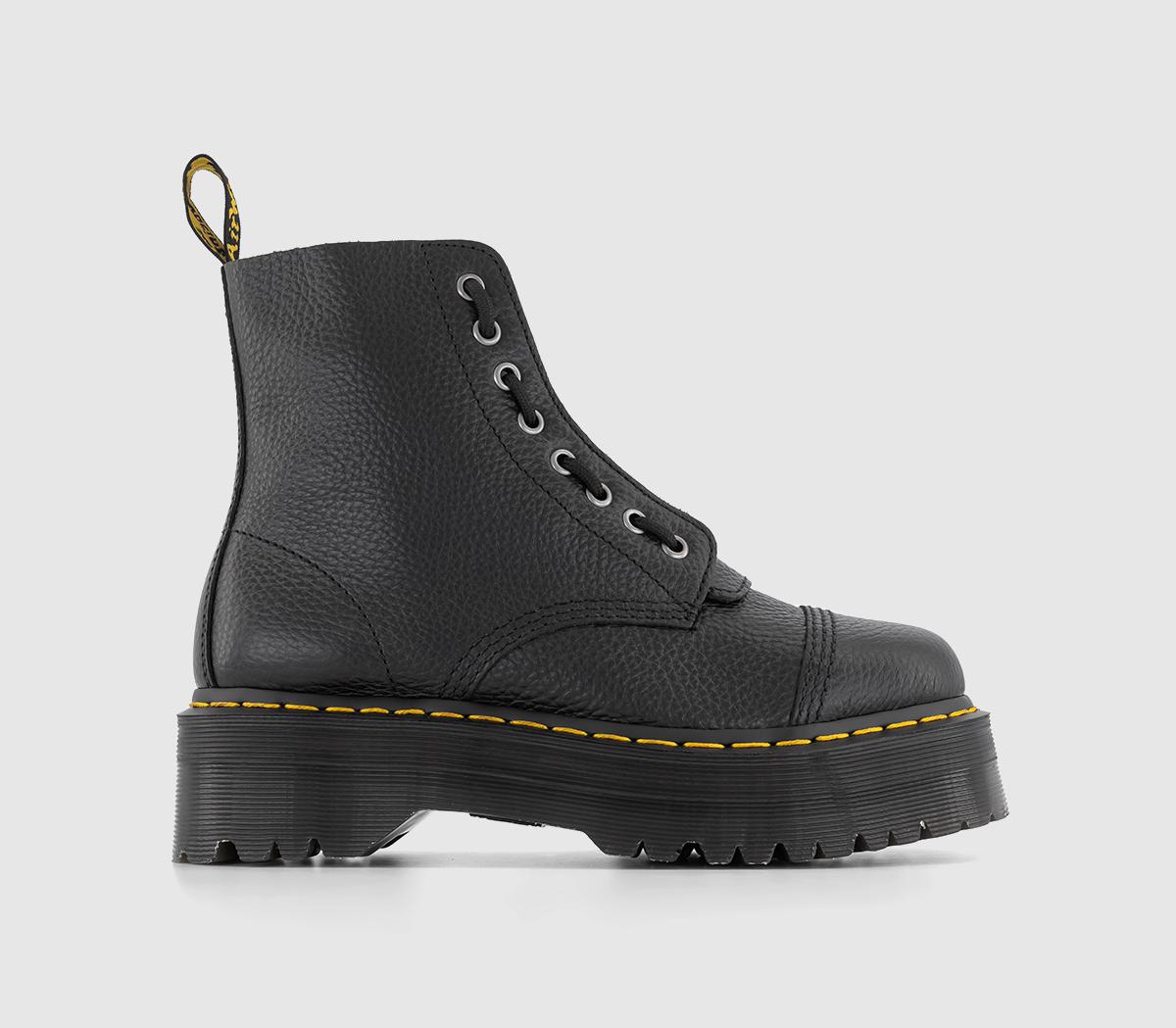 Kids Black Leather Sinclair Zip Boots