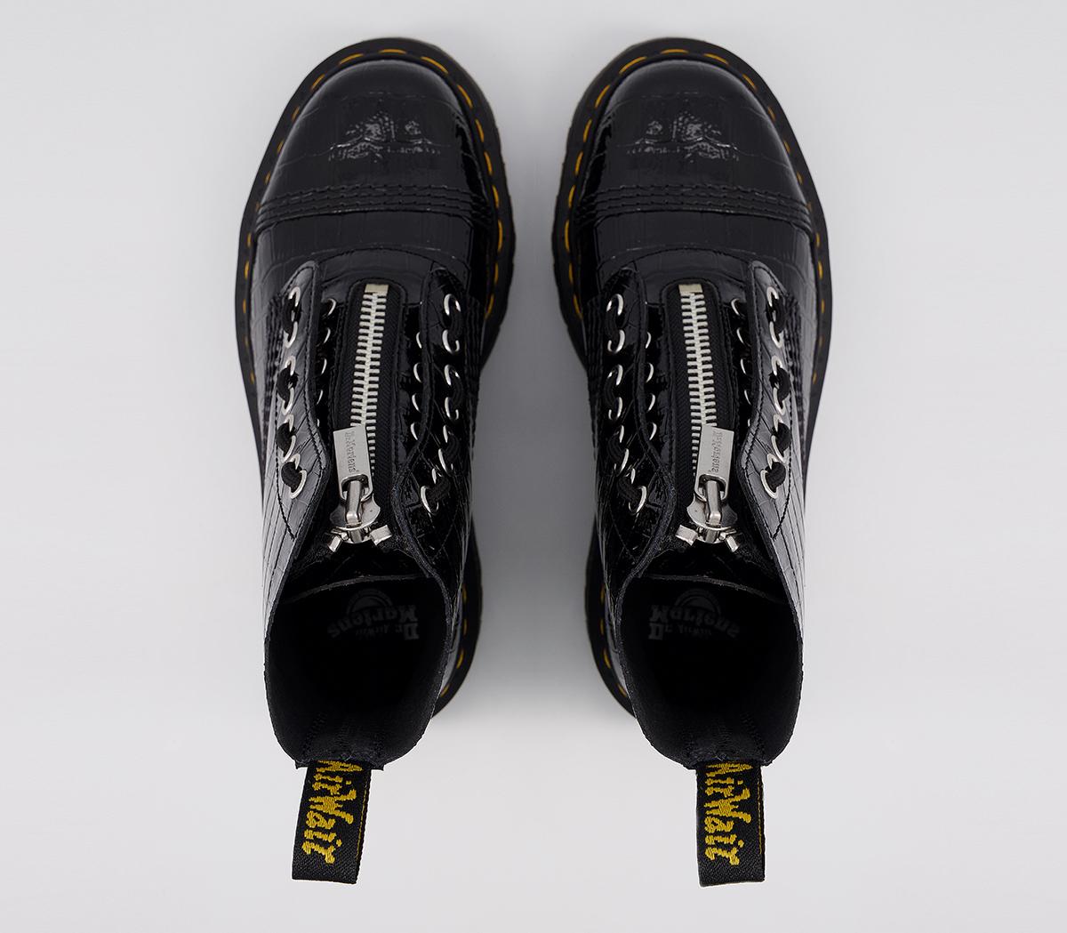 Dr. Martens Sinclair Zip Boots Dr. Martens Sinclair Zip Boots Black Croc Emboss