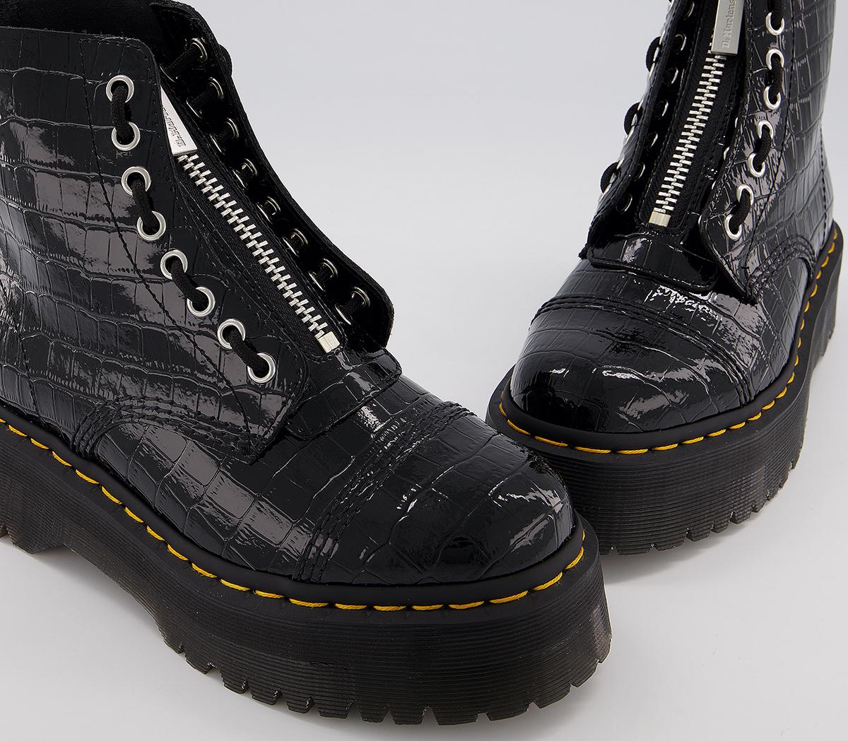 Dr. Martens Sinclair Zip Boots Dr. Martens Sinclair Zip Boots Black Croc Emboss