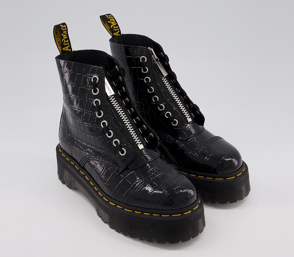 Dr. Martens Sinclair Zip Boots Dr. Martens Sinclair Zip Boots Black Croc Emboss