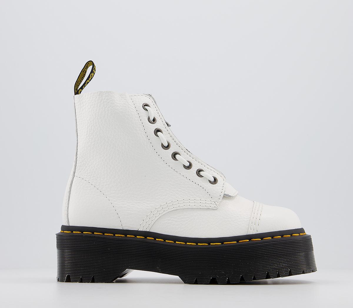 Dr martens best sale white platform boots