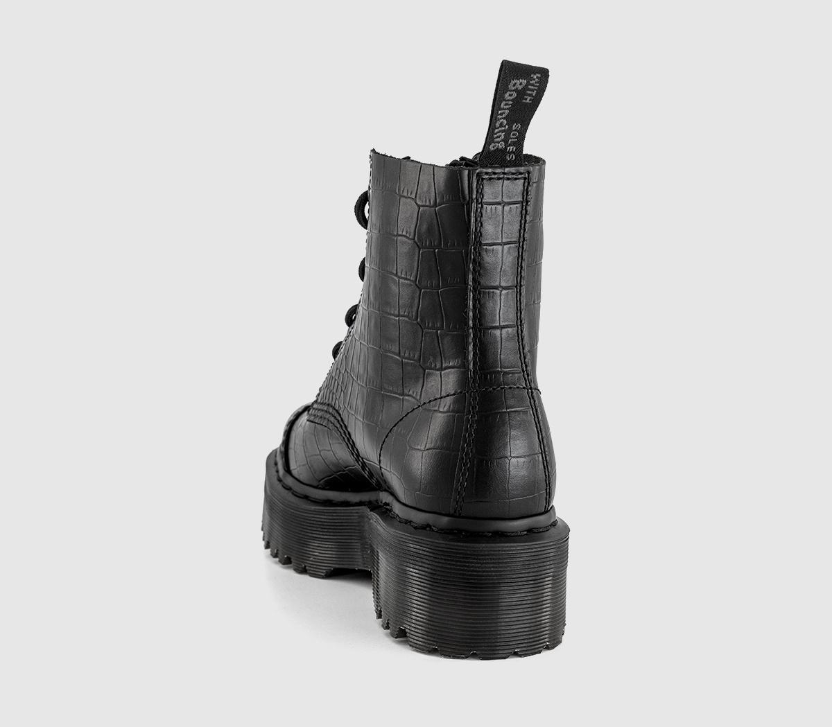 Dr. Martens Sinclair Zip Boots Black Vibrance Croco - Women's