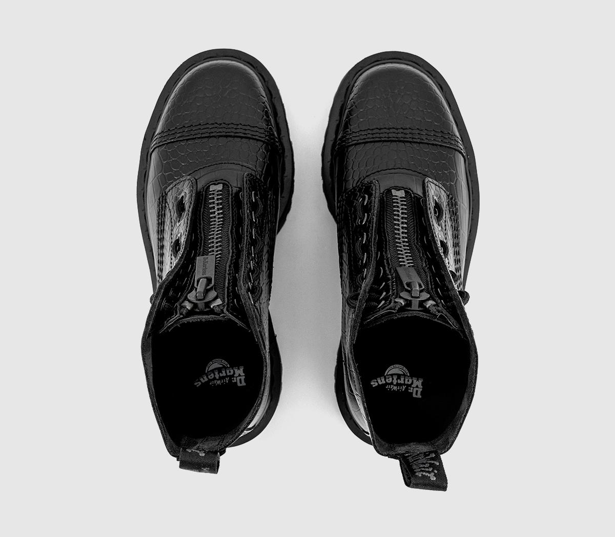 Dr. Martens Sinclair Zip Boots Black Vibrance Croco - Women's