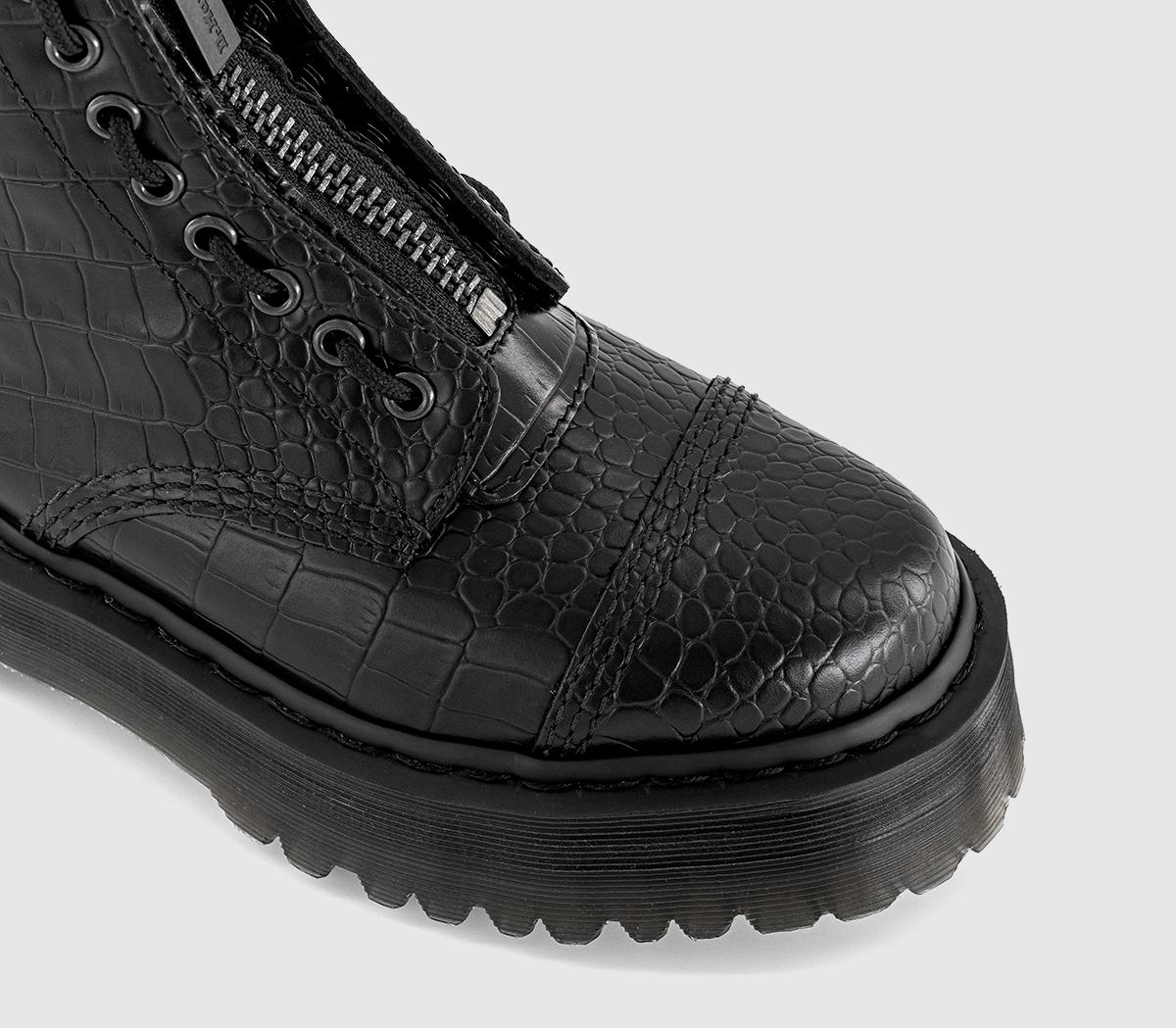 Dr. Martens Sinclair Zip Boots Black Vibrance Croco - Women's
