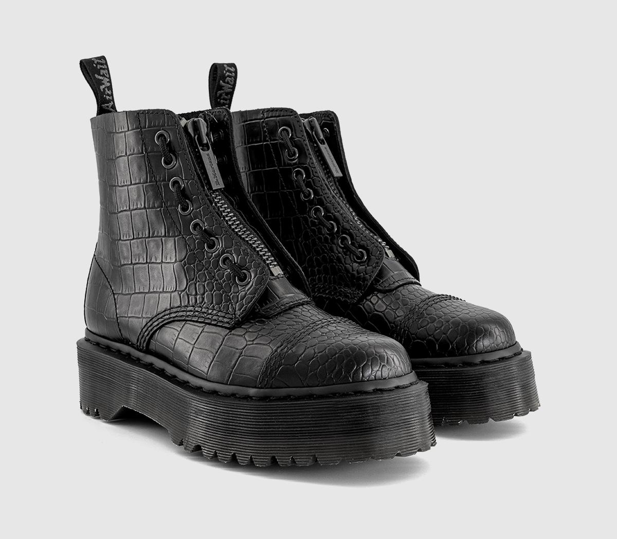メリトクラシー Dr. Martens Sinclair Zip Boots Black Vibrance Croco - Women's
