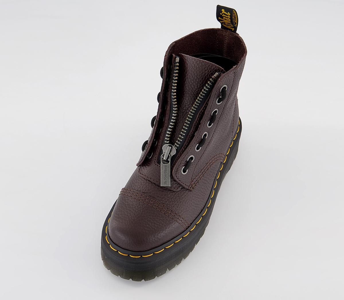 Dr. Martens Sinclair Zip Boots Burgundy Milled Nappa - Women's