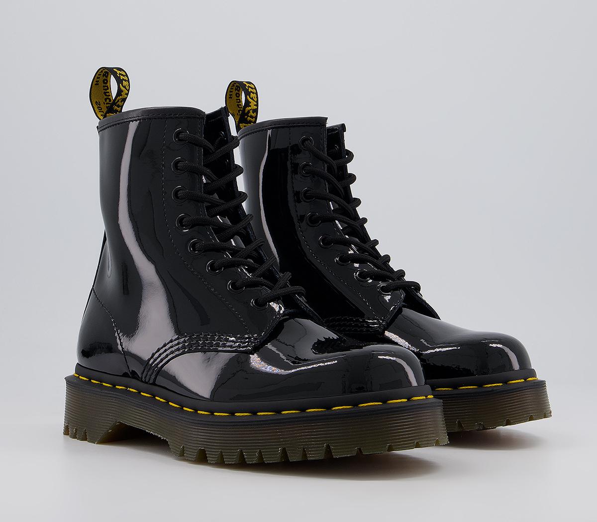 Dr. Martens 1460 Bex 8 Eye Boots Black Patent - Women's Ankle Boots