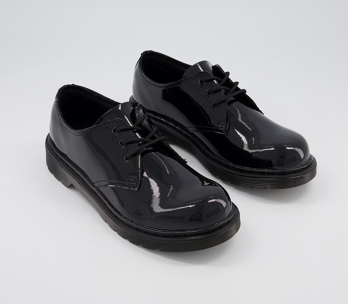 Dr. Martens 1461 3 Eye Youth Shoes Black Patent - Flat Shoes for Women