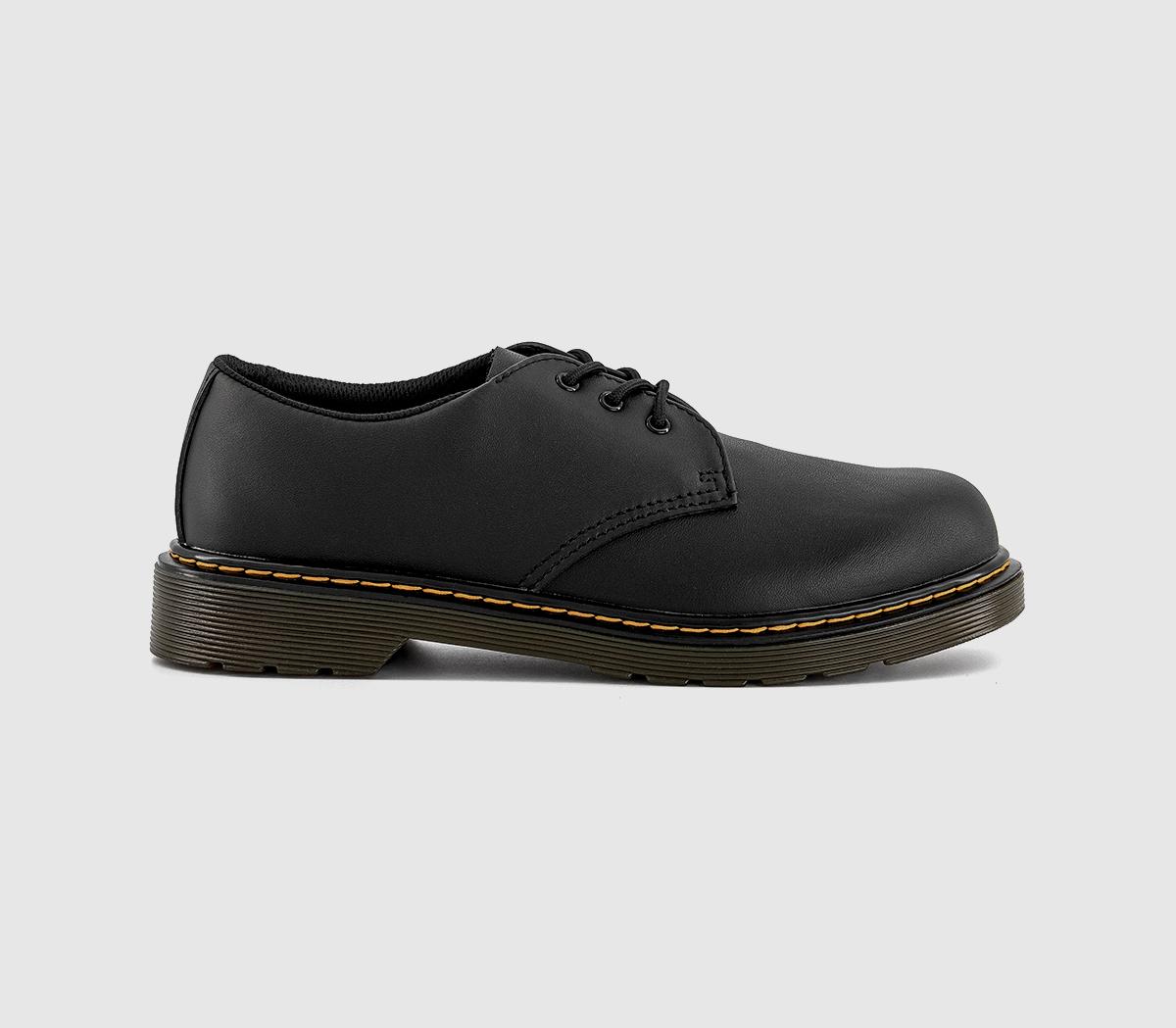 Dr. Martens Womens 1461 3 Eye Youth Shoes Black Softly, 5