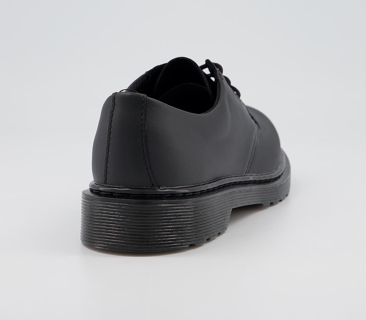 Dr. Martens 1461 3 Eye Youth Shoes Black Softly Mono - Flat Shoes for Women