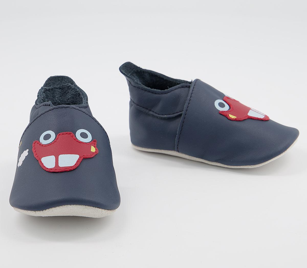 Bobux Soft Sole Crib Booties Bobux Soft Sole Crib Booties Navy Car