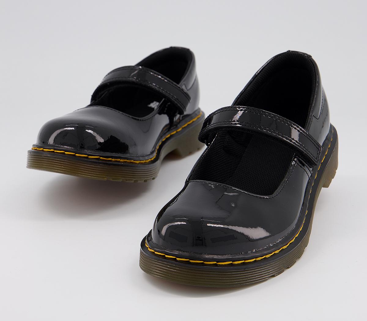 Martens Maccy Mary Jane Kids Shoes Black Patent Unisex