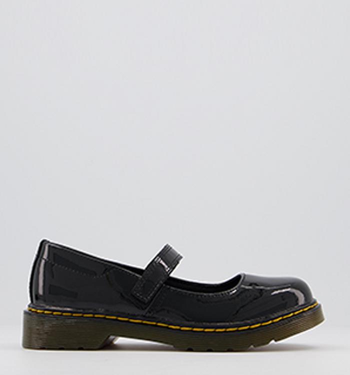 Dr. Martens Maccy Mary Jane Kids Shoes Black Patent